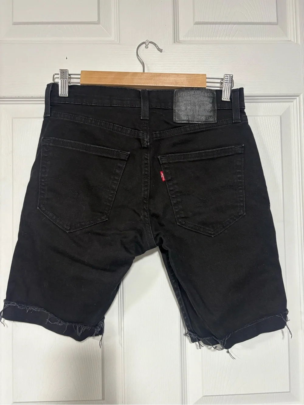 Levi's Black Denim Frayed-Hem Men's Shorts